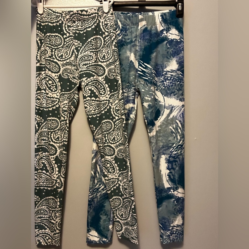 Bundle of 2 Just Cozy Leggings | S/XS | Paisley + Blue Tie Dye